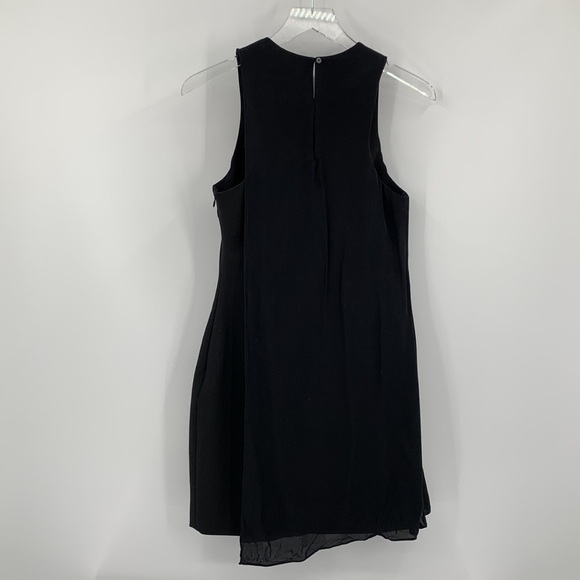 Elizabeth and James black shift dress chiffon drape sleeveless sheath 6 - Picture 4 of 5